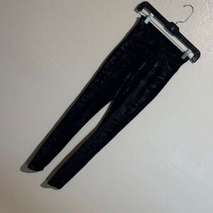 SPANX Black Leggings with Red Logo Tag